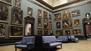 Museums gallery with paintings